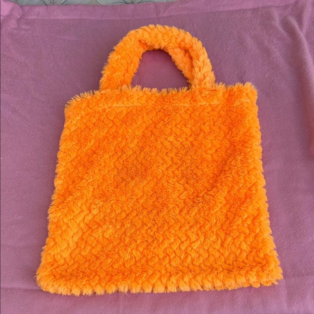 Cozy Orange Pumpkin Face Kids Tote